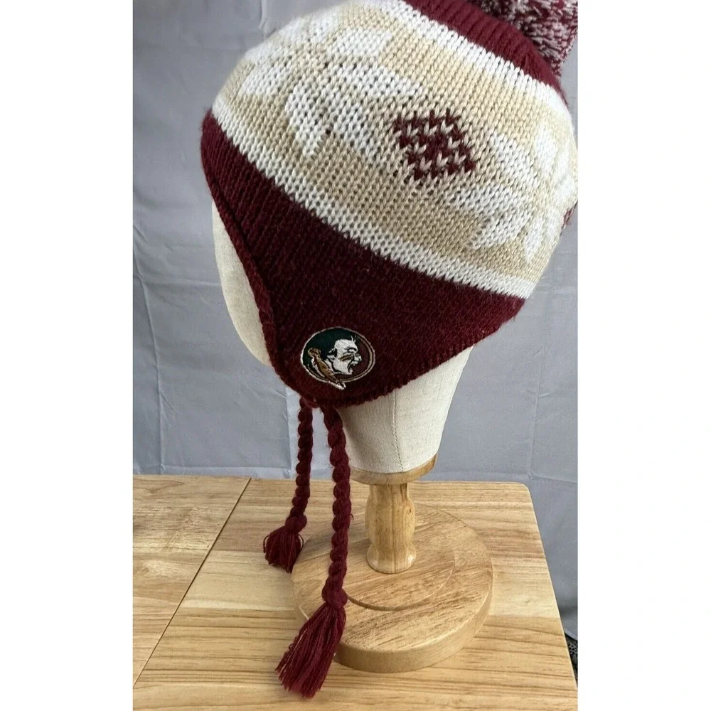 Top of the World Florida State Seminoles Knit Fleece Tassle Pom‎ Hat Adult Size